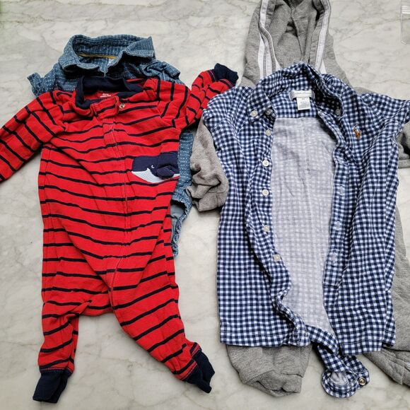 x4 100% Cotton Adidas Romper, Carter's Onesie & Romper, Ralph Lauren Onesie 3M - Picture 1 of 10